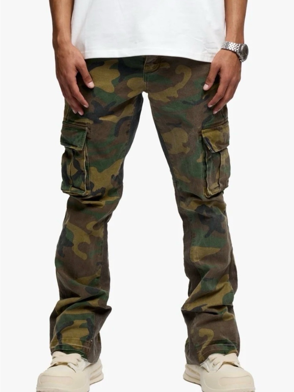 Valabasas Camo Patchwork Cargo Flare Pants Men’s Size 32